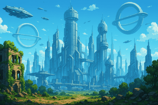 SFU Canadian Coding League image of blue sky and future city